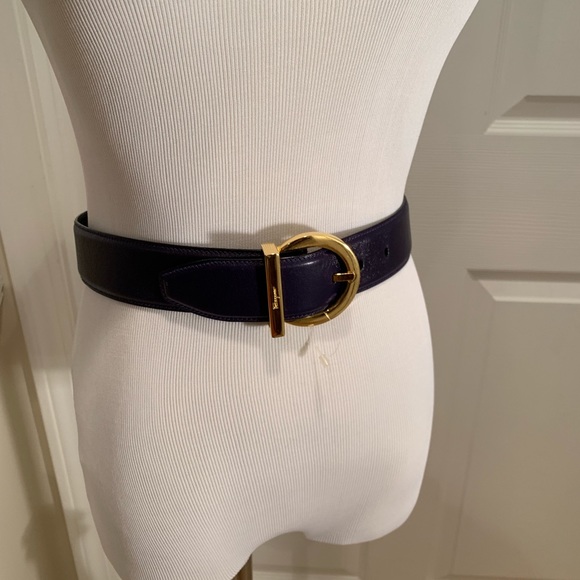 Belt, Salvatore Ferragamo, NWOT, purplish blue - Picture 2 of 7